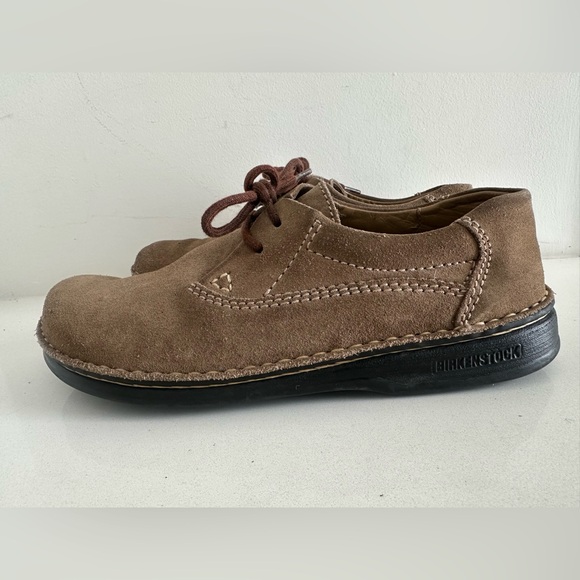 BIRKENSTOCK MENS EU 42 US 9 BROWN NUBUCK LEATHER COMFORT SHOES OXFORDS